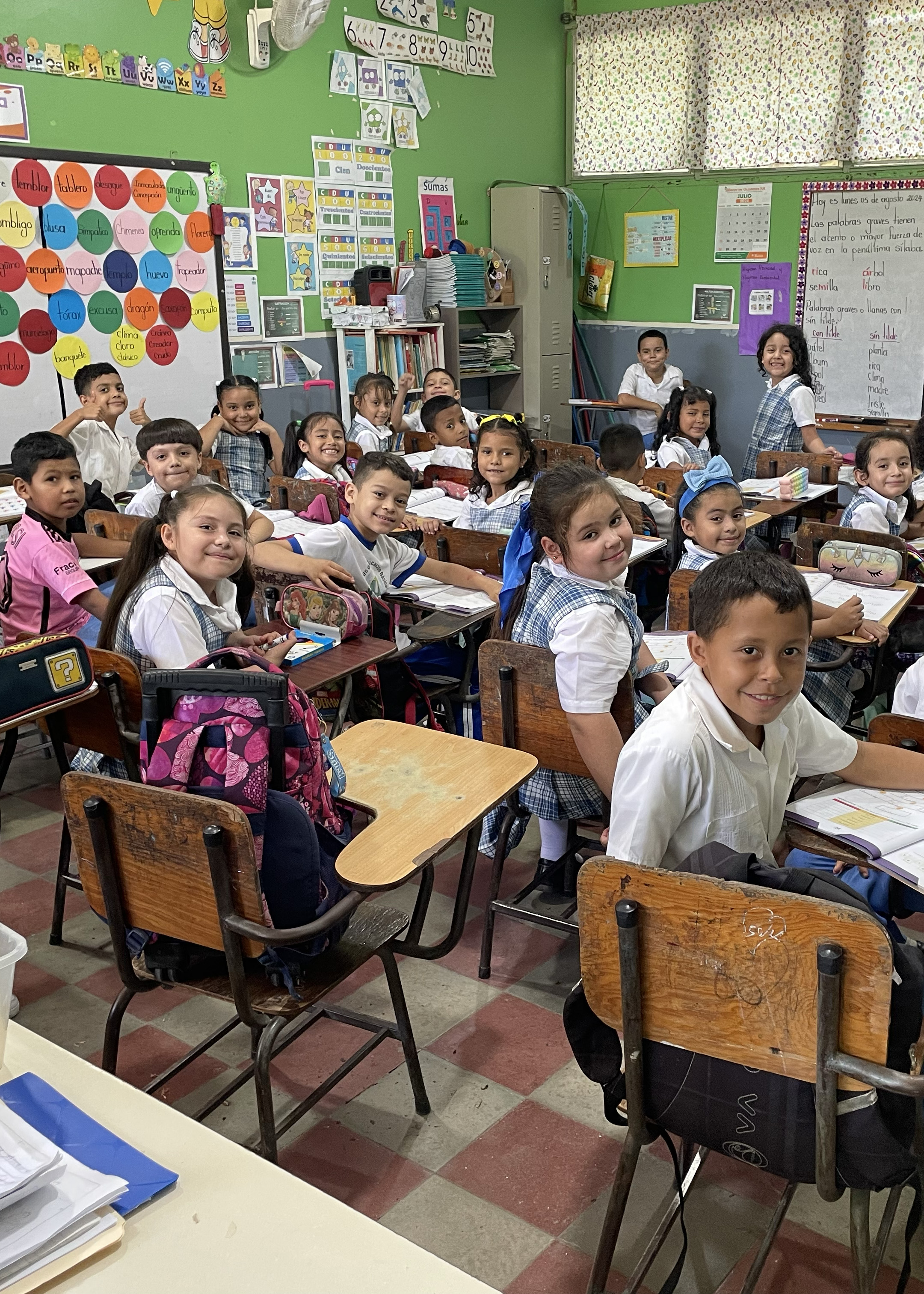 Tom Griggs with students